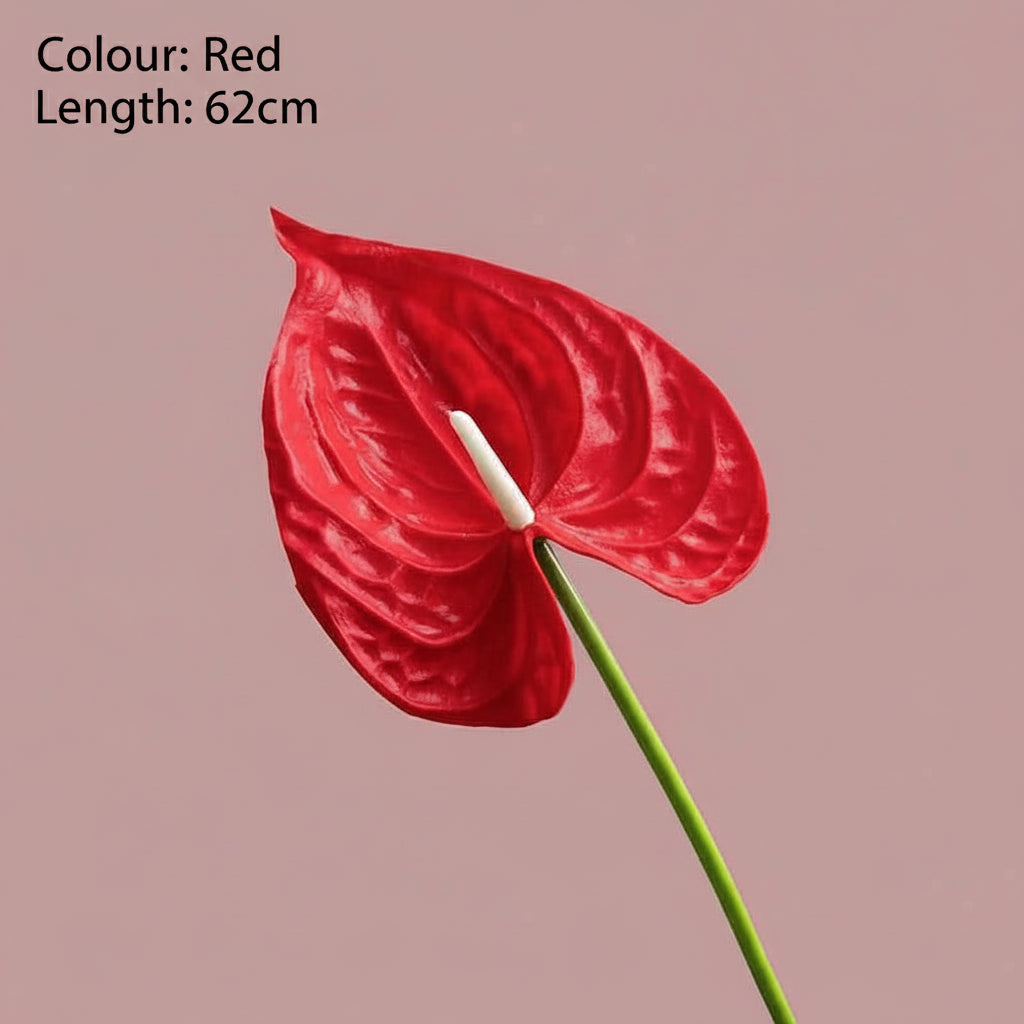 10Pc/lot PU Artificial Flowers Anthurium Bridal Bouquet Wedding Decoration Fake Palm Flowers Home Party Table Floral Arrangement 14:365458#Brown Artificial Flowers