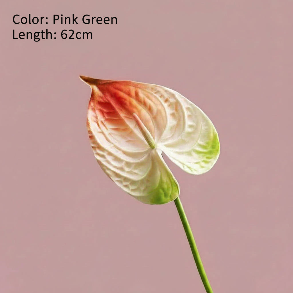 10Pc/lot PU Artificial Flowers Anthurium Bridal Bouquet Wedding Decoration Fake Palm Flowers Home Party Table Floral Arrangement 14:365458#Brown Artificial Flowers