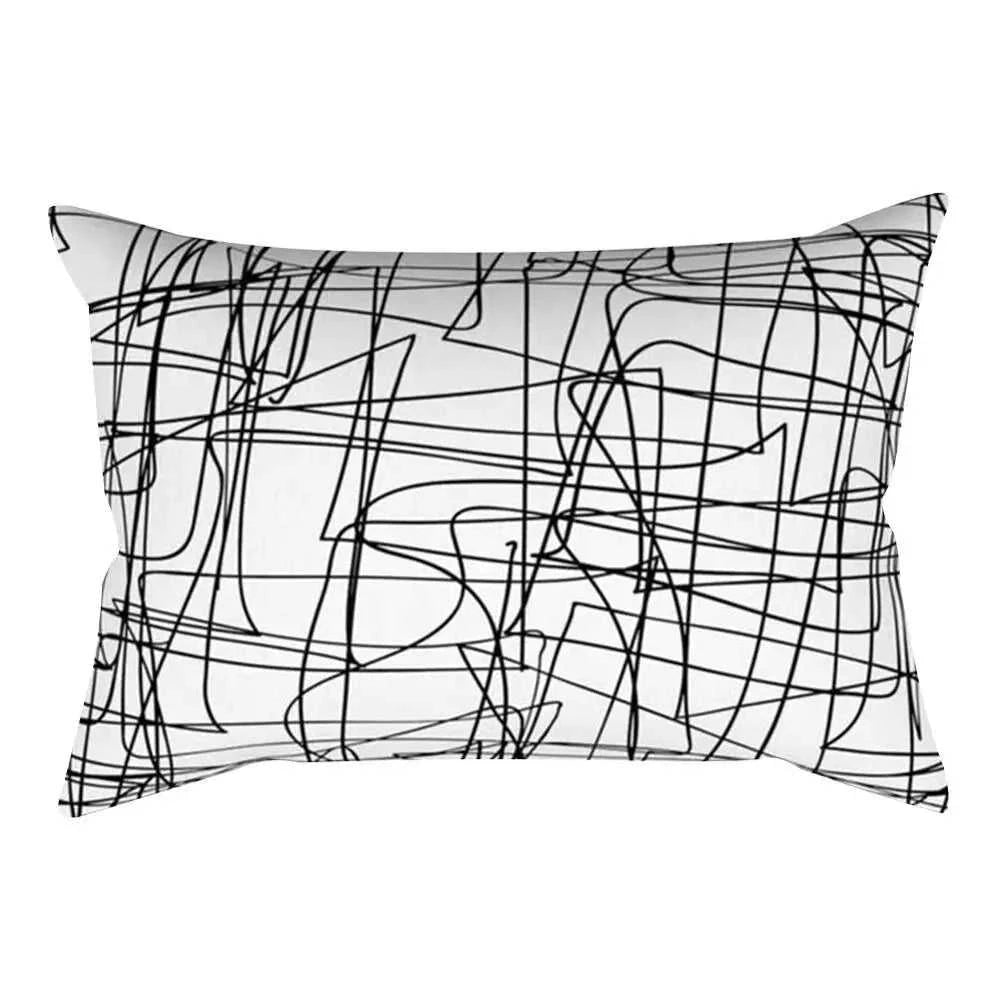 Vika Black & White Striped Rectangular Cushion Cover 30x50cm 14:193#236;5:201298989#30x50cm Cushion Covers