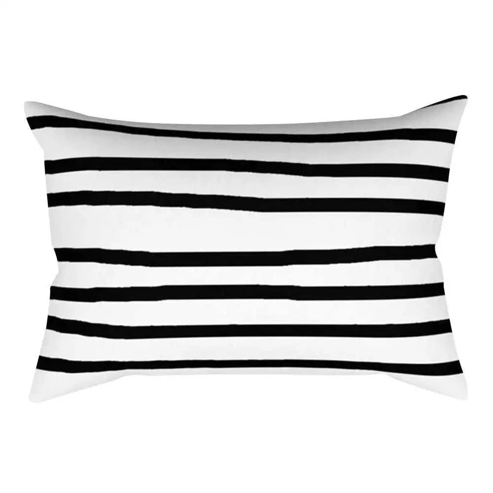 Vika Black & White Striped Rectangular Cushion Cover 30x50cm 14:193#236;5:201298989#30x50cm Cushion Covers