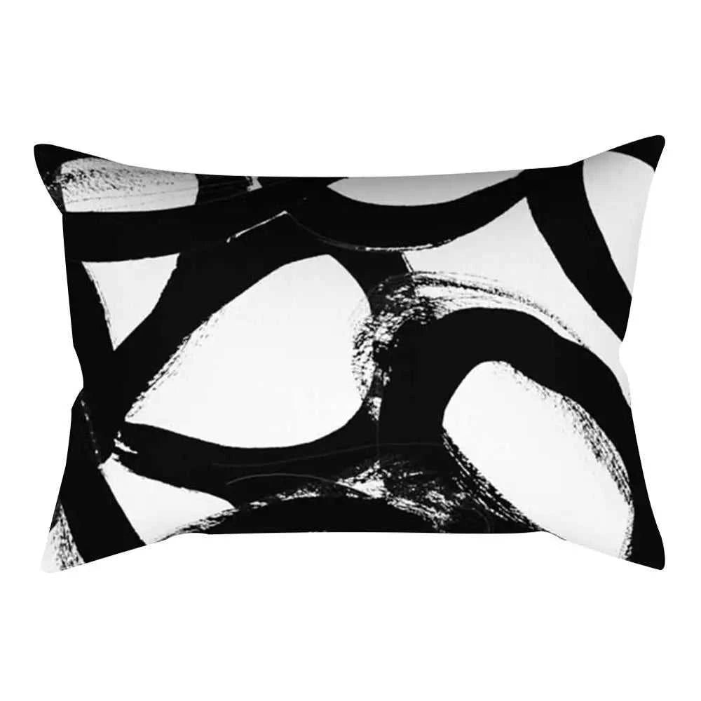 Vika Black & White Striped Rectangular Cushion Cover 30x50cm 14:193#236;5:201298989#30x50cm Cushion Covers