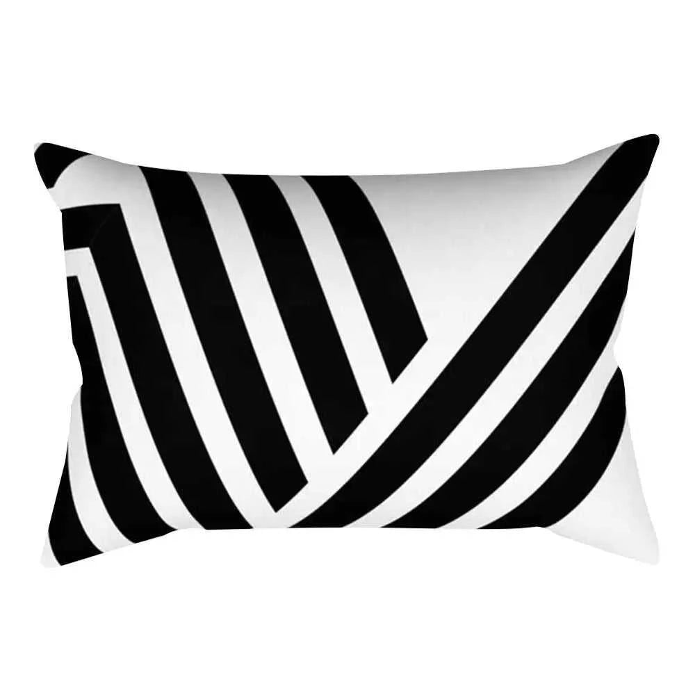 Vika Black & White Striped Rectangular Cushion Cover 30x50cm 14:193#236;5:201298989#30x50cm Cushion Covers