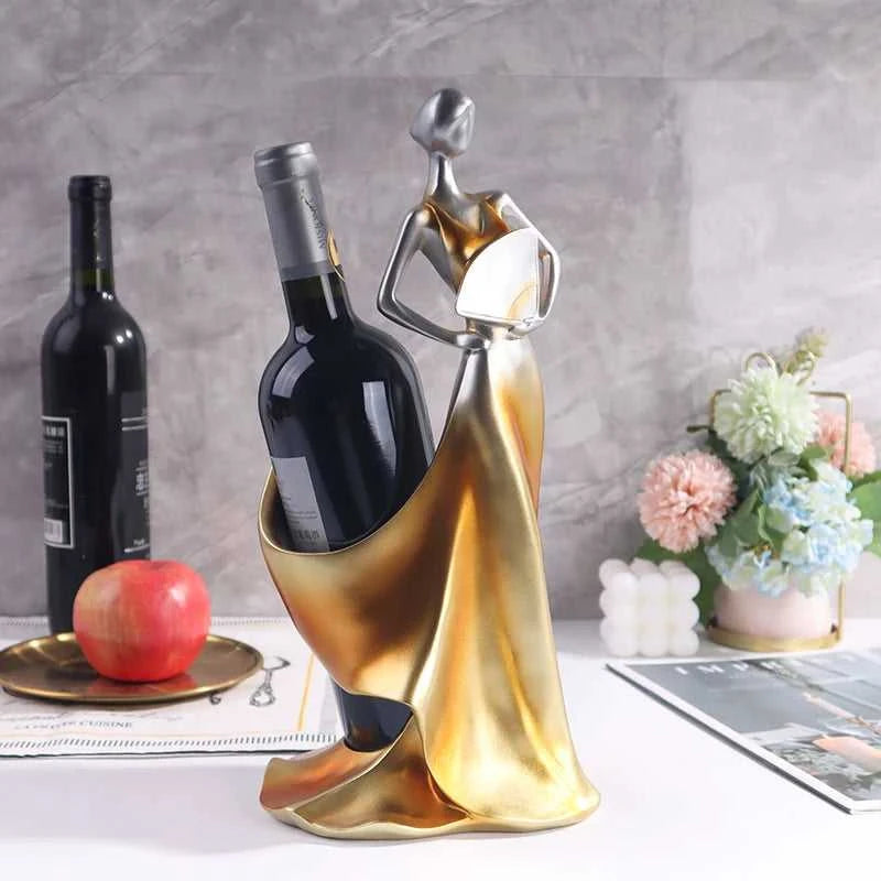 Resin Wine Rack Girl Bottle Holder | European Decorative Sculpture for ...