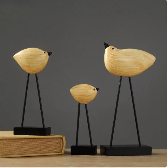 Vogel Resin Bird Figurines Set - Decorative Desk Sculpture for Home & Café Decor 14:200006151#style1-3PCS Decorative Sculpture