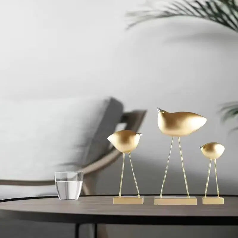 Vogel Resin Bird Figurines Set - Decorative Desk Sculpture for Home & Café Decor 14:200006151#style1-3PCS Decorative Sculpture