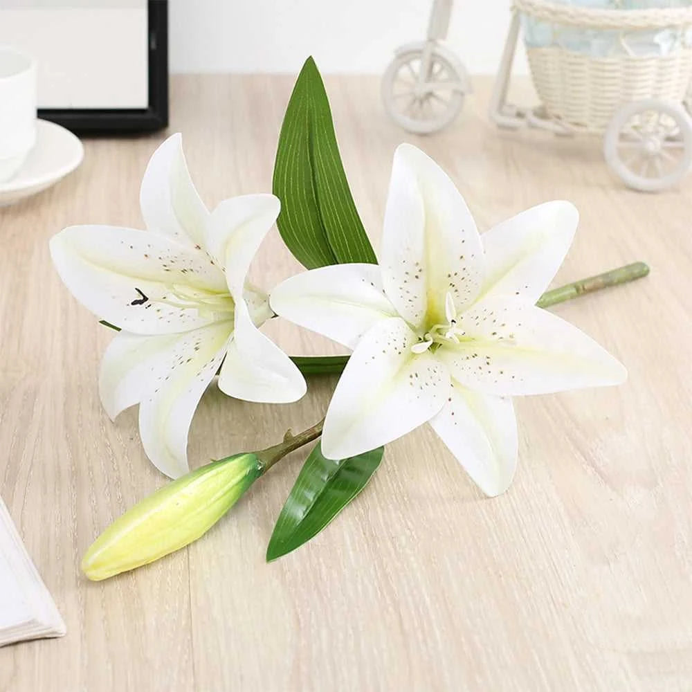 Arcadia Artificial Lily Flowers - Realistic 3D Stems for Home & Wedding Decor 14:496#58 -Purple Artificial Flowers