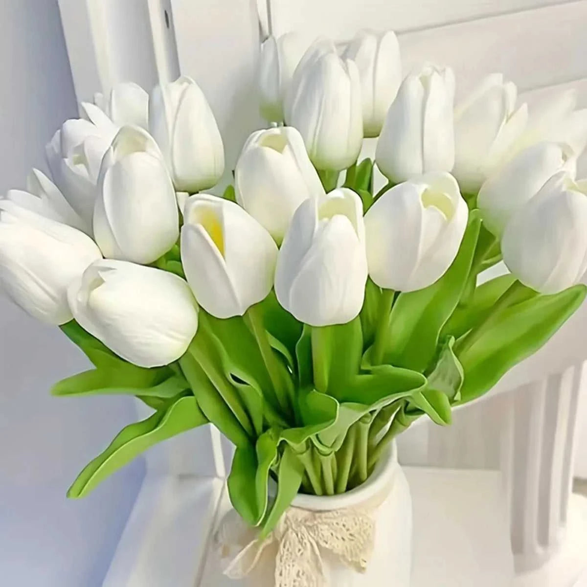 Felicia Artificial Tulips - 10 Realistic Touch Flowers for Home & Wedding Decor 14:29#1;5:361386#10pcs Artificial Flowers