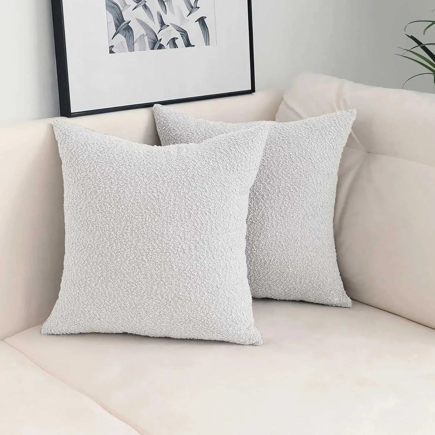Xoco Soft Loop Yarn Teddy Fleece Pillow Cover - Lamb Wool-Like Texture 14:365458#grey brown;5:202517810#30x50cm Cushion Covers