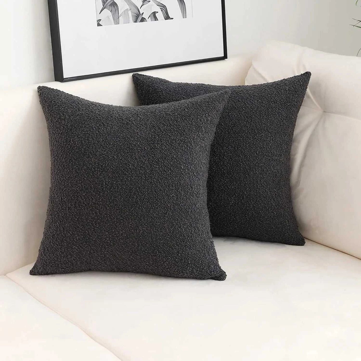 Xoco Soft Loop Yarn Teddy Fleece Pillow Cover - Lamb Wool-Like Texture 14:365458#grey brown;5:202517810#30x50cm Cushion Covers