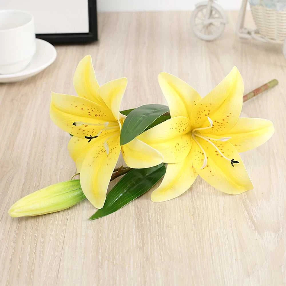 Arcadia Artificial Lily Flowers - Realistic 3D Stems for Home & Wedding Decor 14:496#58 -Purple Artificial Flowers