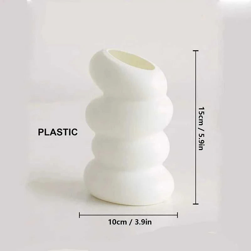 Yulux White Spiral Vase - Nordic Modern Flower Holder for Home Decor 14:29#White 1Pc vase