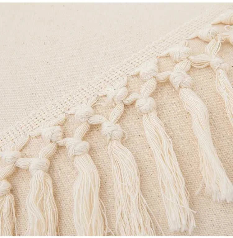 Zahara Moroccan Fringed Cushion Cover - Handmade Cotton Weave with Tassels 14:496#SYMMETRICAL 30X50CM Cushion Covers